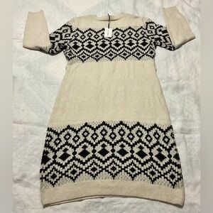Lucky Brand Black and Cream Knit Top